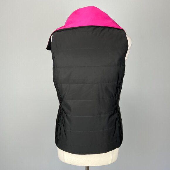 Etcetera Womens Reversible Quilted Puffer Vest Pink Black Zip Front size 10 - Picture 7 of 15